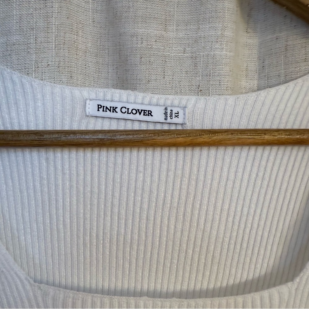 White Ribbed  Top - Picture 2 of 4
